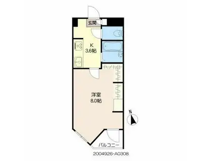 アプリーレ京町(1K/3階)の間取り写真