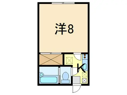 プライムハイツ(1K/2階)の間取り写真
