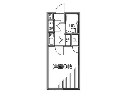 カーサ M(1K/1階)の間取り写真