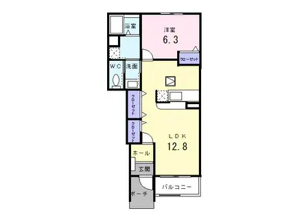 サンコファ(1LDK/1階)の間取り写真