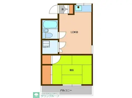メゾンエクレア(1LDK/2階)の間取り写真