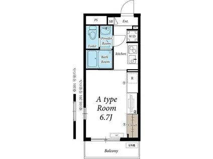 リブリ・戸田公園(1K/3階)の間取り写真