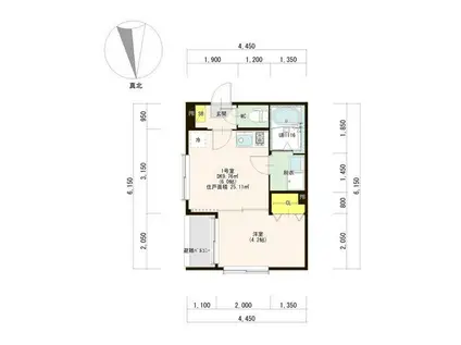 ハーモニーテラス荒子町III(1DK/3階)の間取り写真