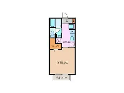 モナリエまきの木台(1K/2階)の間取り写真