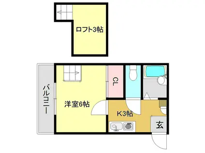 TSハウス(1K/1階)の間取り写真