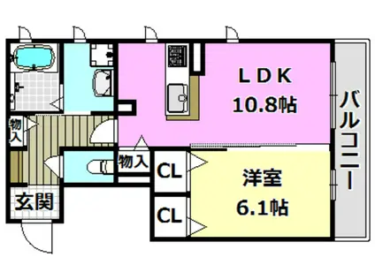 SHAMAISON SERDINA(1LDK/2階)の間取り写真