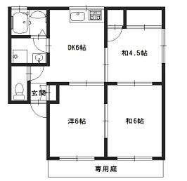 ファミール御立東(3DK/1階)の間取り写真