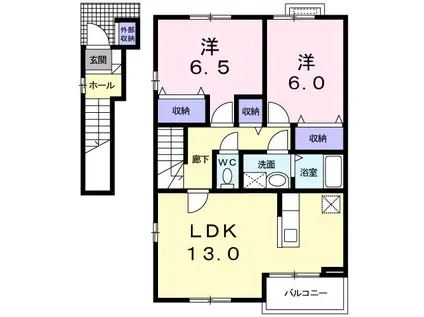 ボム・コリーヌIII(2LDK/2階)の間取り写真