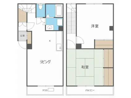 グリーンハウス(2LDK/2階)の間取り写真