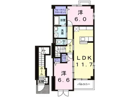 ステイブル中山C(2LDK/2階)の間取り写真