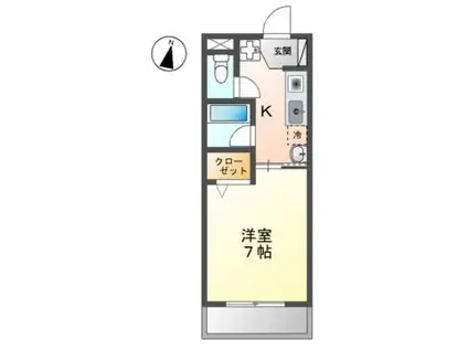 YSリンピアリヴ(1K/2階)の間取り写真