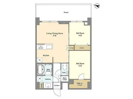 アーバンリンク護国寺(2LDK/1階)の間取り写真