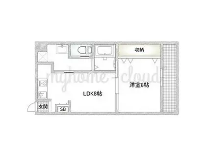 アーティスト筒井町ビル(1LDK/3階)の間取り写真