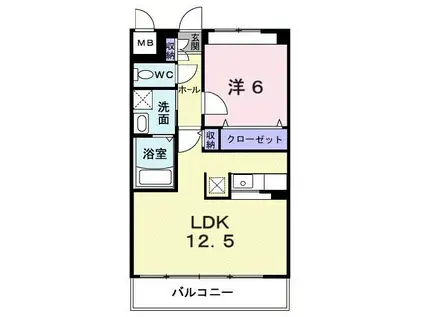 グランクレシア(1LDK/3階)の間取り写真