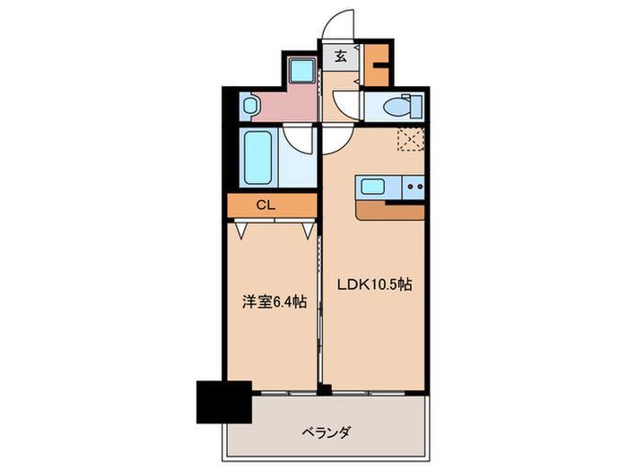 LA DOUCEUR天満(1LDK/8階)の間取り写真