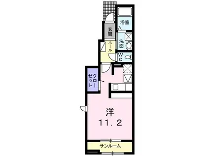 サンライズ飯野坂(ワンルーム/1階)の間取り写真