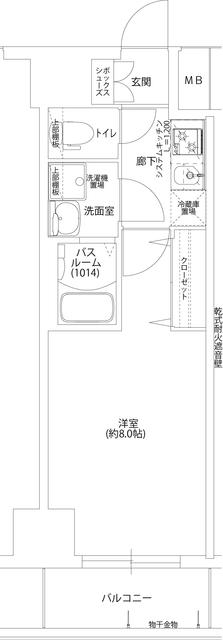 レジデンス神戸ヴェルノ(1K/12階)の間取り写真