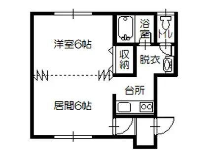 ウエストビレッジ(1LDK/2階)の間取り写真