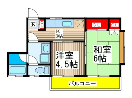 コーポコスモ(2K/2階)の間取り写真