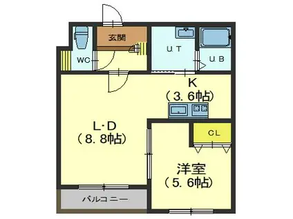 EARENDEL港町 エアレンデル港町(1LDK/3階)の間取り写真