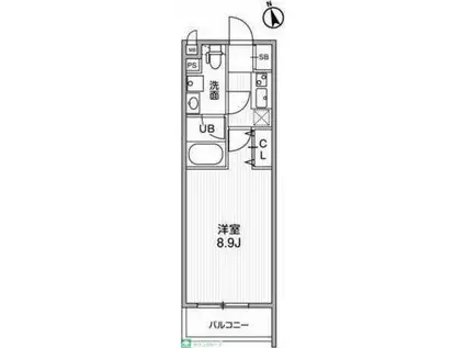 LUNIQ新高島平(1K/4階)の間取り写真