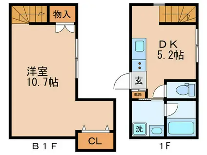 ジュネス小杉(1DK/1階)の間取り写真