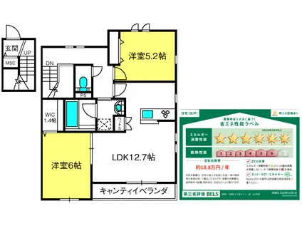 メゾン コンフォート(2LDK/2階)の間取り写真