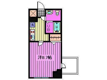 オーキッドレジデンス浦和(1K/10階)の間取り写真