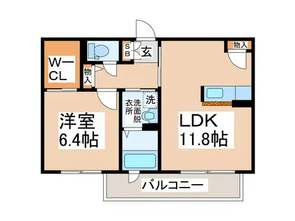 リオブランコ(1LDK/1階)の間取り写真