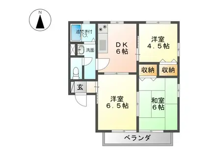 パティオ塩尻(3DK/2階)の間取り写真