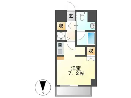 IZUMI(ワンルーム/7階)の間取り写真