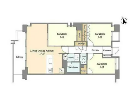 UURコート志木(3LDK/2階)の間取り写真