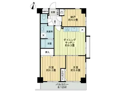 ドムール江古田(2SDK/1階)の間取り写真