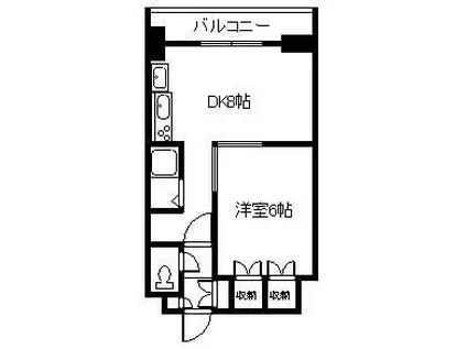 メゾンペガサス(1DK/4階)の間取り写真