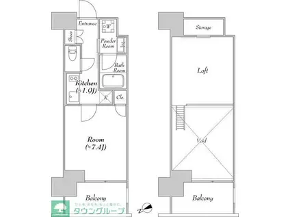 カナルフロント芝浦(1K/11階)の間取り写真