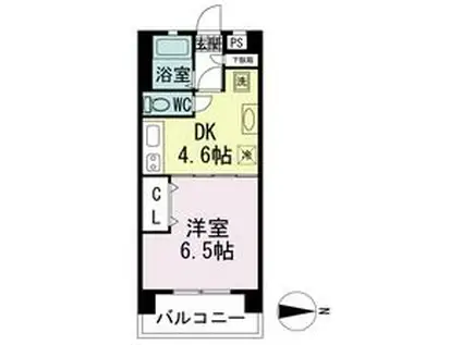 コーラルトップ(1DK/3階)の間取り写真