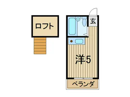 ペアパレス五十鈴(ワンルーム/2階)の間取り写真