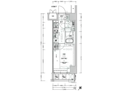 クレストタップ新横浜(1K/10階)の間取り写真