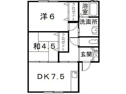 モア・メゾン(2DK/1階)の間取り写真