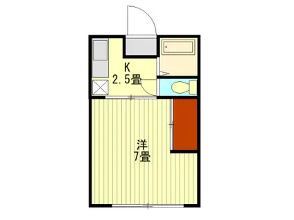 コーポ弥生(1K/1階)の間取り写真