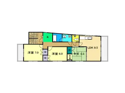 リチャードビル(3LDK/3階)の間取り写真