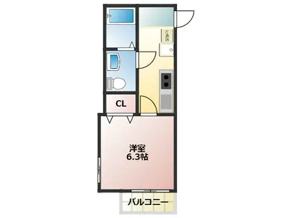 ALIVIO VIDA(1K/1階)の間取り写真