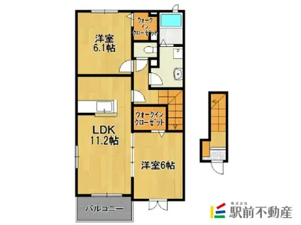 グランデールII(2LDK/2階)の間取り写真