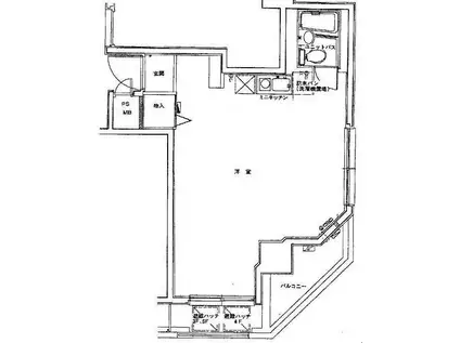 パレドール山王北(ワンルーム/5階)の間取り写真