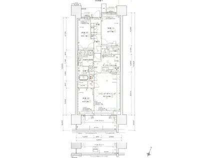 プラウドタワー豊橋(2LDK/11階)の間取り写真