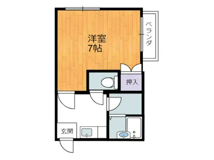 MAX-2(1K/2階)の間取り写真