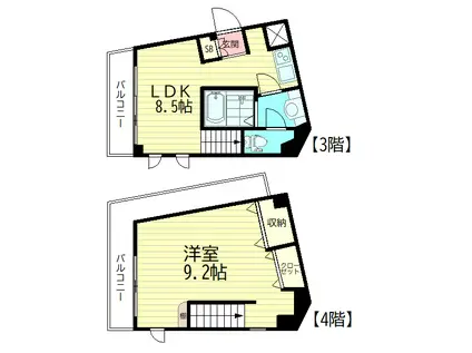 グリーンスボロウ(1LDK/3階)の間取り写真