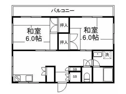 江川ハイム(2LDK/2階)の間取り写真