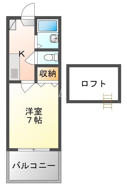 レオパレスさんわ大和田第8(1K/1階)の間取り写真