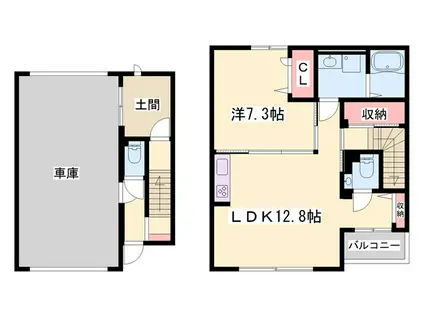 インフィニティ・ベース(1LDK/1階)の間取り写真